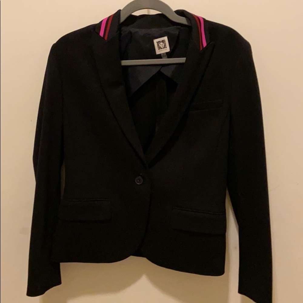 Blazer with pink stripes